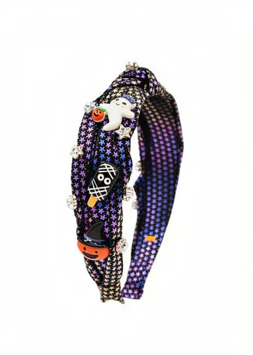 Girls' shimmer star jewel Halloween knot headband