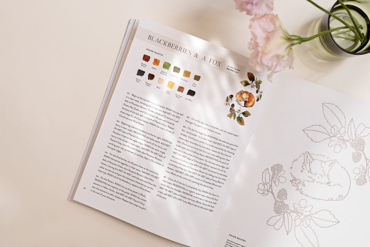 Watercolor Workbook 2: Flowers, Feathers, & Animal Friends