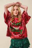 Main Strip Main Strip Happy Holidays Sequin Top - Little Miss Muffin Children & Home