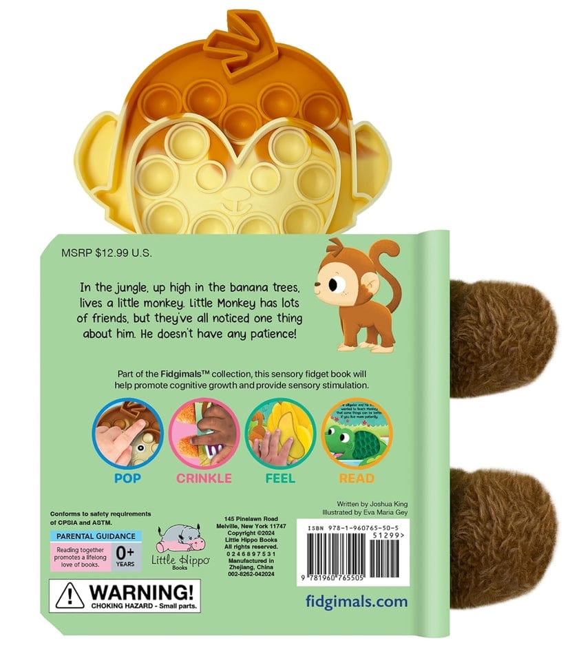Little Hippo Books Little Monkey - Your Sensory Fidget Friend - Little Miss Muffin Children & Home