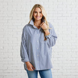 Caryn Lawn Lawn Shirt Navy