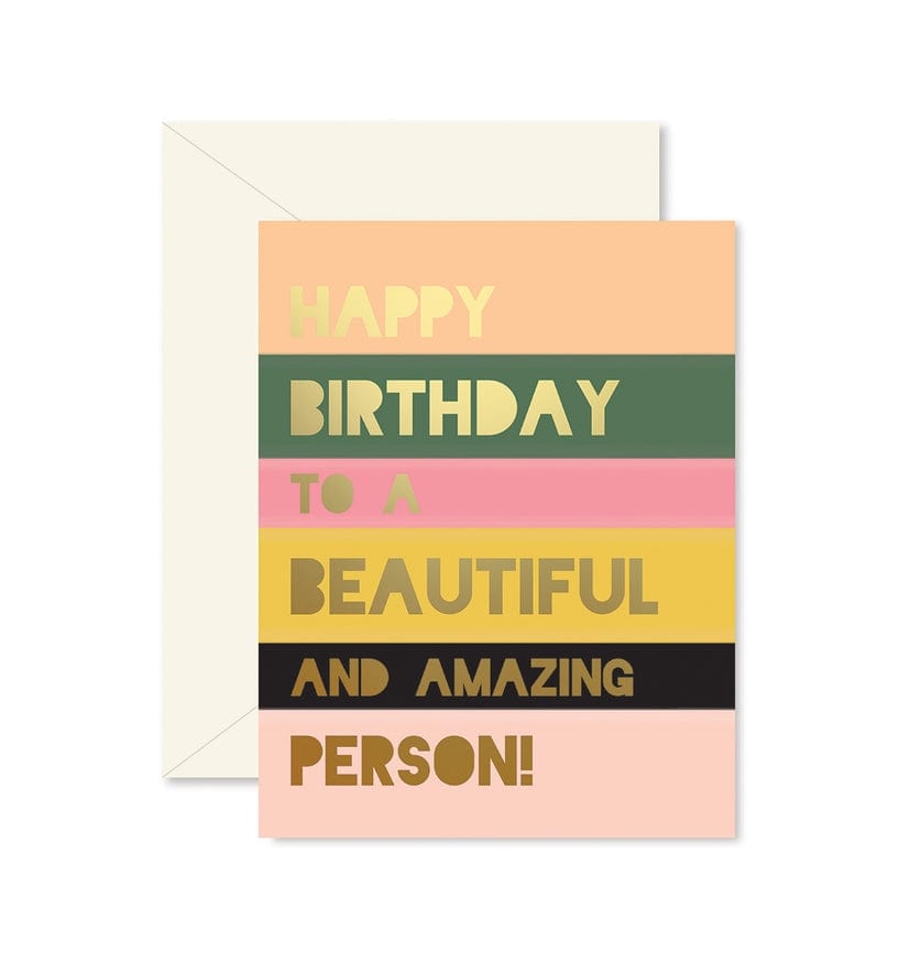 Ginger P Designs Ginger P Designs Beautiful Person Colorblock Birthday Greeting Card - Little Miss Muffin Children & Home