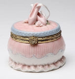 Nutcracker Ballet Gifts Nutcracker Ballet Gifts Porcelain Round Trinket Box with Pink Ballet Slippers - Little Miss Muffin Children & Home