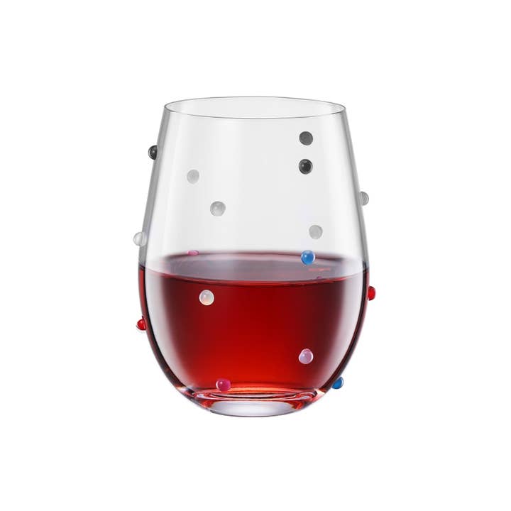 Colorful Confetti Stemless Wine Glass