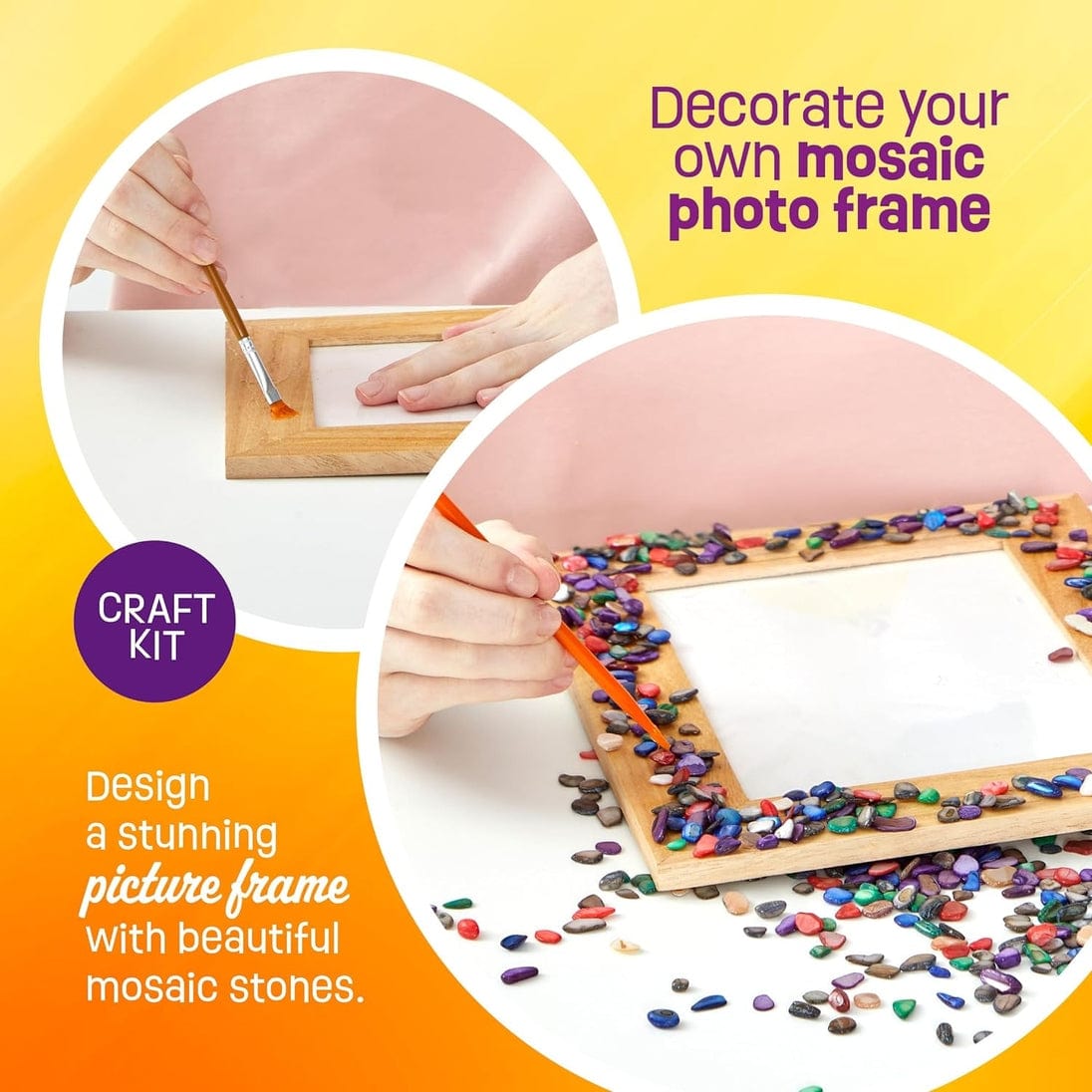 Dan&Darci DIY Mosaic Picture Frame Kit for Kids - Little Miss Muffin Children & Home