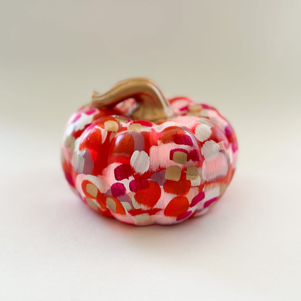 Jessica Reynolds Art Large Orange and Pink Abstract Pumpkin - Little Miss Muffin Children & Home