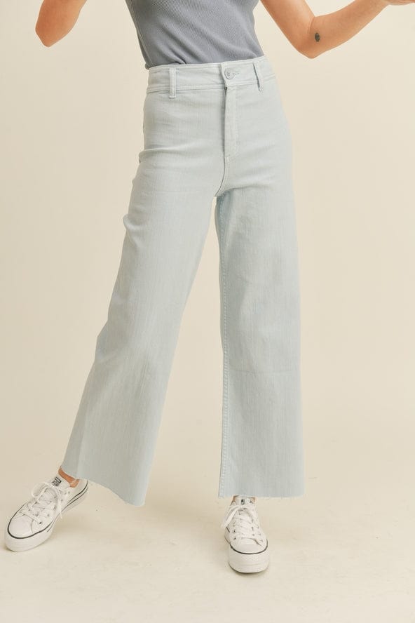 Miou Muse Miou Muse Straight Wide Leg Denim Pants in Lt Denim - Little Miss Muffin Children & Home