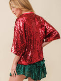 Main Strip Main Strip Happy Holidays Sequin Top - Little Miss Muffin Children & Home