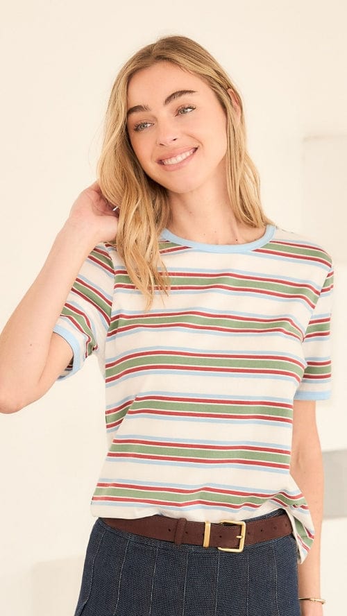 Ellison Striped Crew Neck Tee - Little Miss Muffin Children & Home