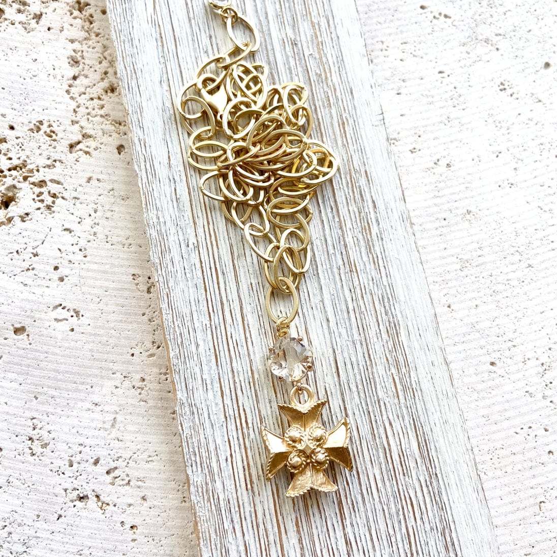 VB&CO Designs Handmade Jewelry Maltese Cross Matte Gold Necklace - Little Miss Muffin Children & Home