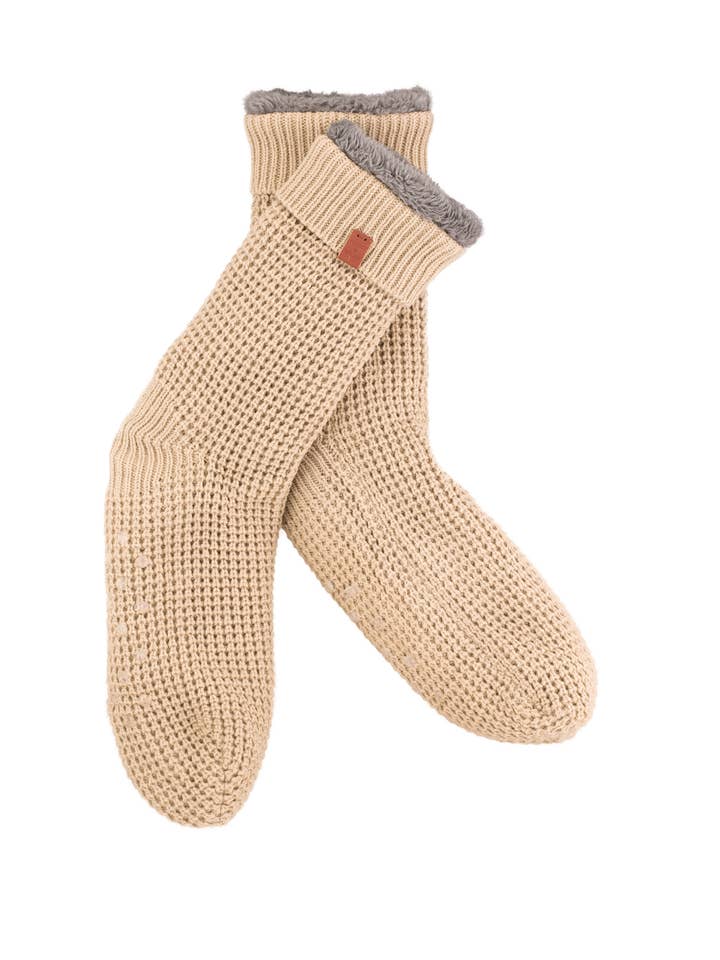 Bickley + Mitchell Amsterdam Lined Slipper Socks Sand - Little Miss Muffin Children & Home