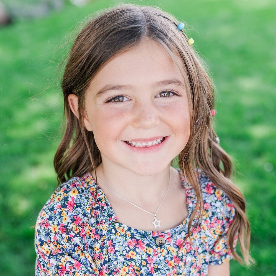 Cherished Moments Cherished Moments Sterling Silver Hollow Star Necklace CZ Stones - Little Miss Muffin Children & Home