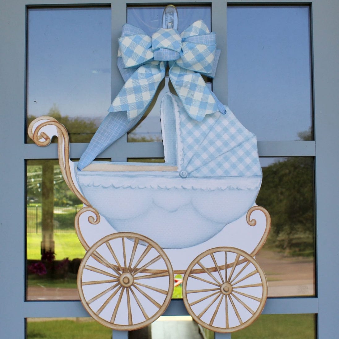 Front Porch Elegance Welcome Baby Door Hanger in It's a Boy Blue - Little Miss Muffin Children & Home
