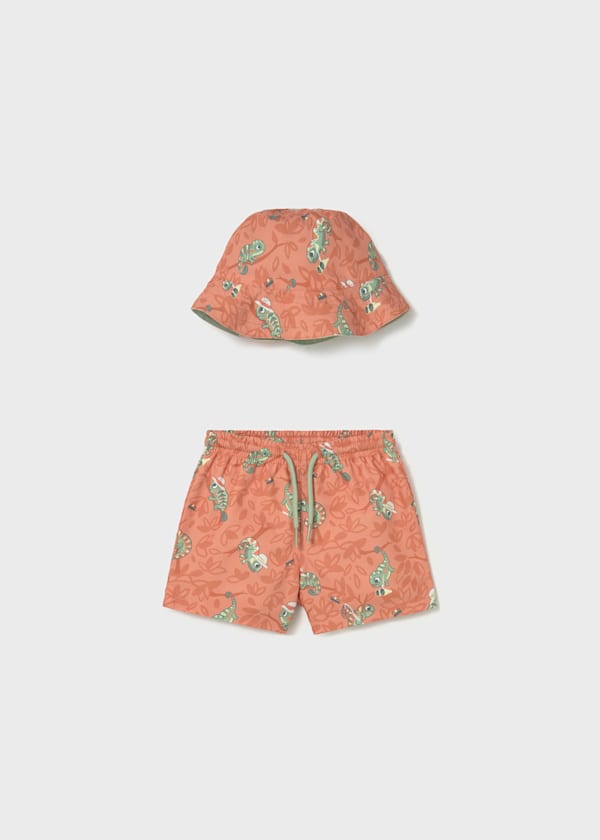Mayoral Usa Inc Swim Shorts with Bucket Hat in Clay - Little Miss Muffin Children & Home