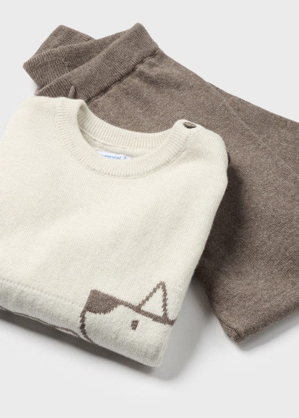 Mayoral Usa Inc Mayoral Baby 3-Piece Tricot Set in Mole - Little Miss Muffin Children & Home