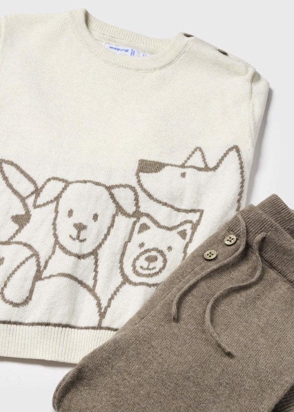 Mayoral Usa Inc Mayoral Baby 3-Piece Tricot Set in Mole - Little Miss Muffin Children & Home