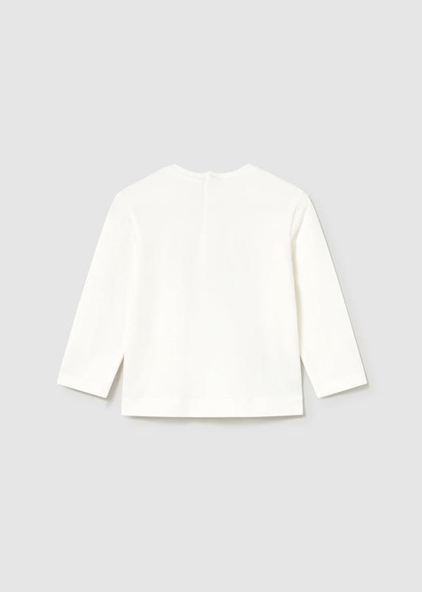 Mayoral Usa Inc Long Sleeve Bow T-Shirt in Cream - Little Miss Muffin Children & Home