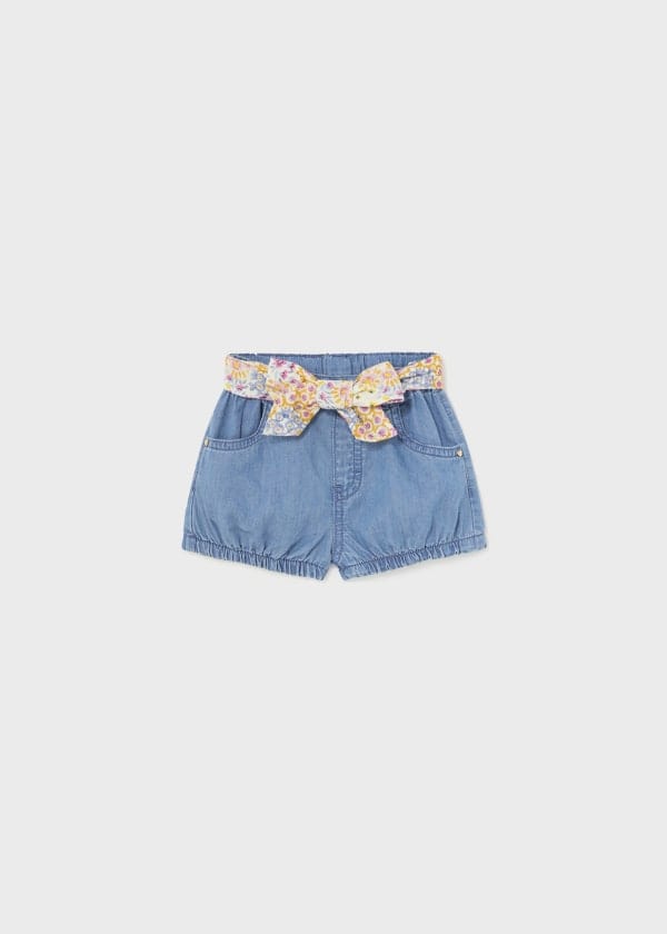 Mayoral Usa Inc Mayoral Denim Shorts with Floral Belt - Little Miss Muffin Children & Home
