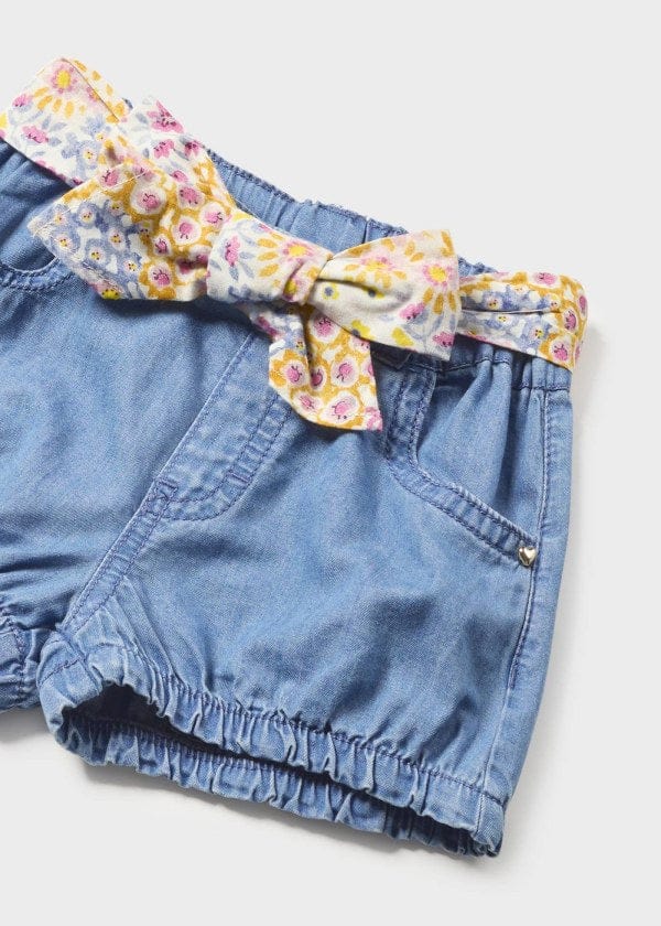 Mayoral Usa Inc Mayoral Denim Shorts with Floral Belt - Little Miss Muffin Children & Home