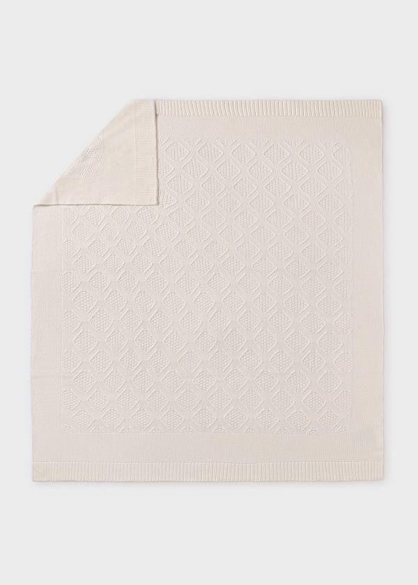 Lightweight Knit Baby Blanket in Ecru