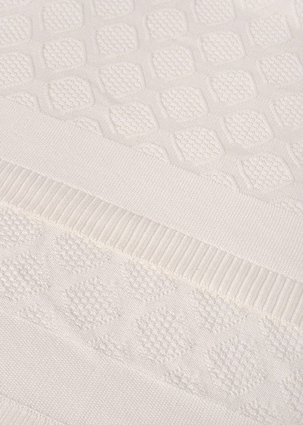 Lightweight Knit Baby Blanket in Ecru