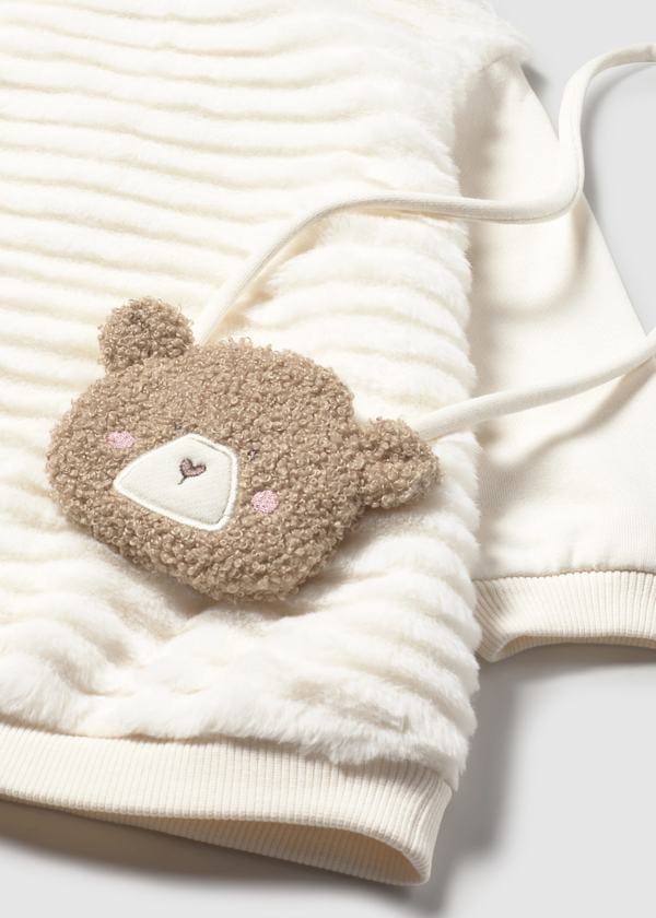 Mayoral Usa Inc Faux Fur Dress with Teddy Bear Purse in Macchiato - Little Miss Muffin Children & Home