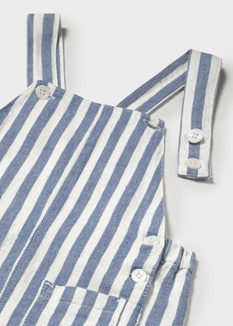 Mayoral Usa Inc Mayoral Baby Overalls in Blue Stripe - Little Miss Muffin Children & Home