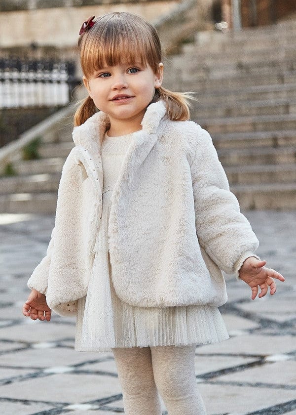 Mayoral Faux Fur Coat for Baby Girl Little Miss Muffin Children