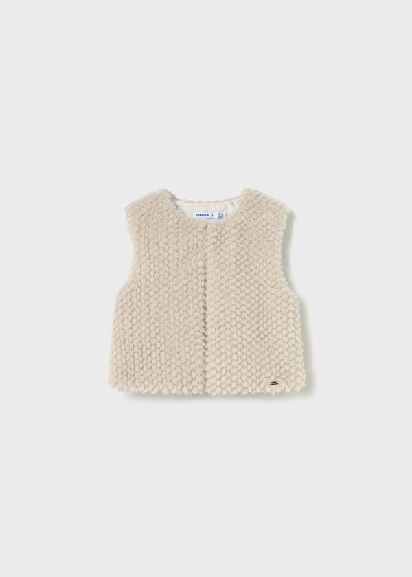 Mayoral Usa Inc Faux Fur Vest in Sand - Little Miss Muffin Children & Home