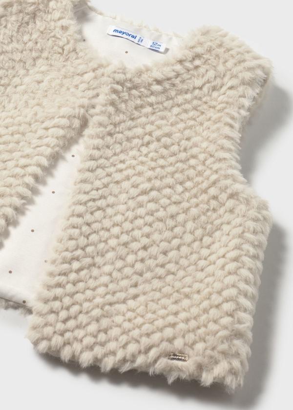 Mayoral Usa Inc Faux Fur Vest in Sand - Little Miss Muffin Children & Home
