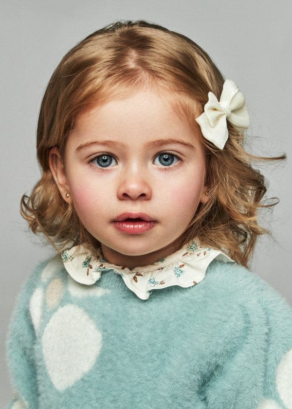 Mayoral Usa Inc Mayoral Floral Jacquard Fuzzy Sweater in Jade - Little Miss Muffin Children & Home
