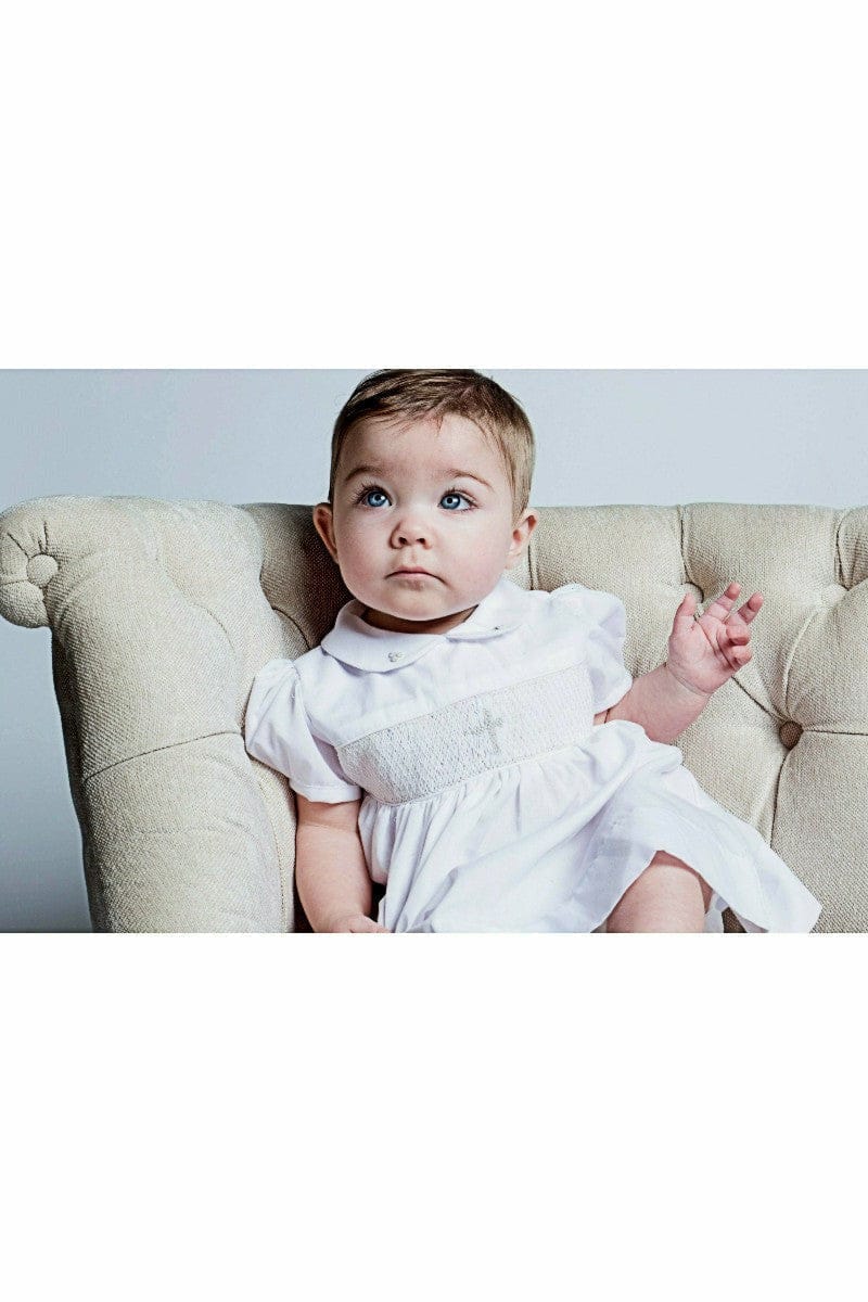 smocked christening gown for girl