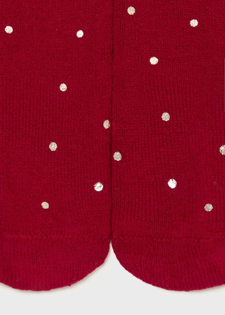 Mayoral Usa Inc Mayoral Glitter Polka Dot Tights for Baby in Cherry - Little Miss Muffin Children & Home