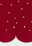 Mayoral Glitter Polka Dot Tights for Baby in Cherry