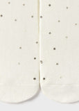 Mayoral Glitter Polka Dot Tights for Baby in Off White