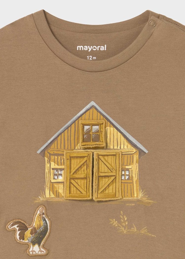 Mayoral Usa Inc Long Sleeve Barn T-Shirt in Caramel - Little Miss Muffin Children & Home
