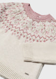 Mayoral Jacquard Sweater for Baby in Milk/Petal Combo