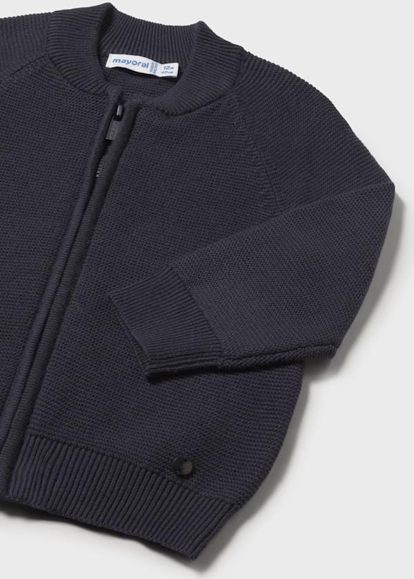 Mayoral Usa Inc Zip Up Cardigan in Navy - Little Miss Muffin Children & Home