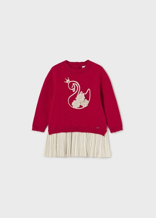 Mayoral Usa Inc Mayoral Knit Dress with Swan Applique - Little Miss Muffin Children & Home