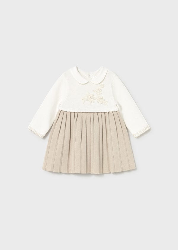 Mayoral Usa Inc Knit Long Sleeve Dress in Soy - Little Miss Muffin Children & Home