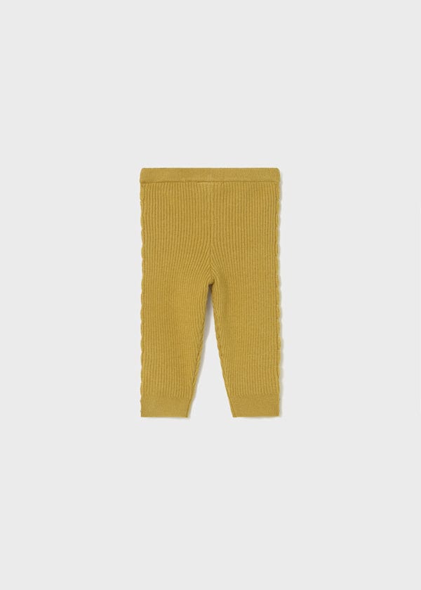 girls knit leggings gold