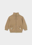 Baby Boy Knit Zip-Up Sweater with Puppy Pockets