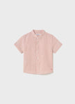 Mayoral Usa Inc Mayoral Short Sleeve Linen Mandarin Collar Button Up in Brick Red - Little Miss Muffin Children & Home