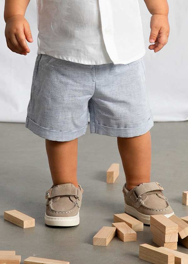 Mayoral Usa Inc Button Up Shirt & Linen Shorts Set in Capri - Little Miss Muffin Children & Home
