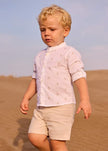 Linen Shorts in Mixed Oat