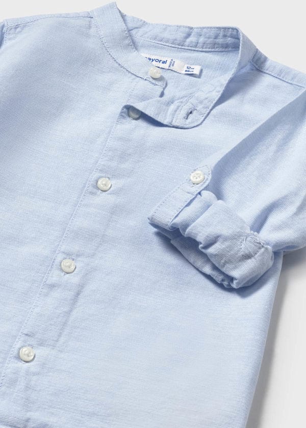 Mayoral Usa Inc Mayoral Long Sleeve Mandarin Collar Button Down Shirt - Little Miss Muffin Children & Home