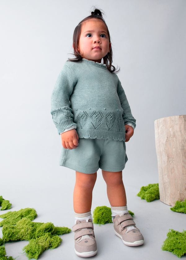 Mayoral Usa Inc Openwork Knit Sweater in Blue - Little Miss Muffin Children & Home