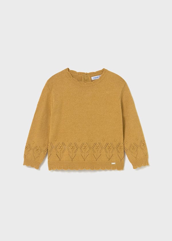 Mayoral Usa Inc Openwork Knit Sweater in Honey - Little Miss Muffin Children & Home