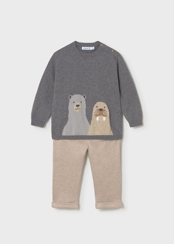 boys sweater and khaki pants set
