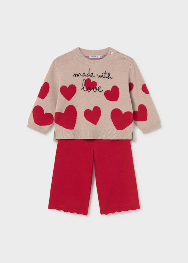 Knit Hearts Sweater & Pants Set